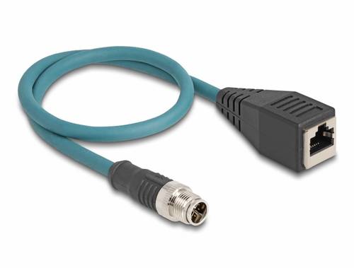 Delock 60071 RJ45 / M12 Netzwerk Adapter S/FTP 0.50m Türkis 1St.