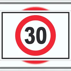 HB-Druck Tempo 30 km/h Geschwindigkeitsbegrenzung Aufkleber Symbol A1 (594x841mm)