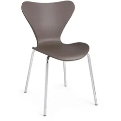 Stuhl Tessa 4er-Set, Kunststoff und Metall, modern, braun, pflegeleicht für Dein Zuhause