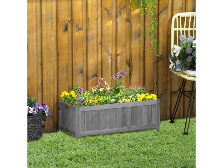 Outsunny Carré Potager Surélevé Bois 70x30x25cm Jardin Terrasse