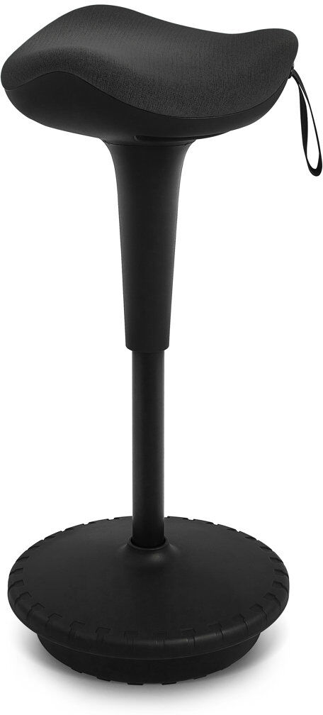 Inbox Zero Adjustable Height Ergonomic Industrial Stool with Footrest Black 83cm H