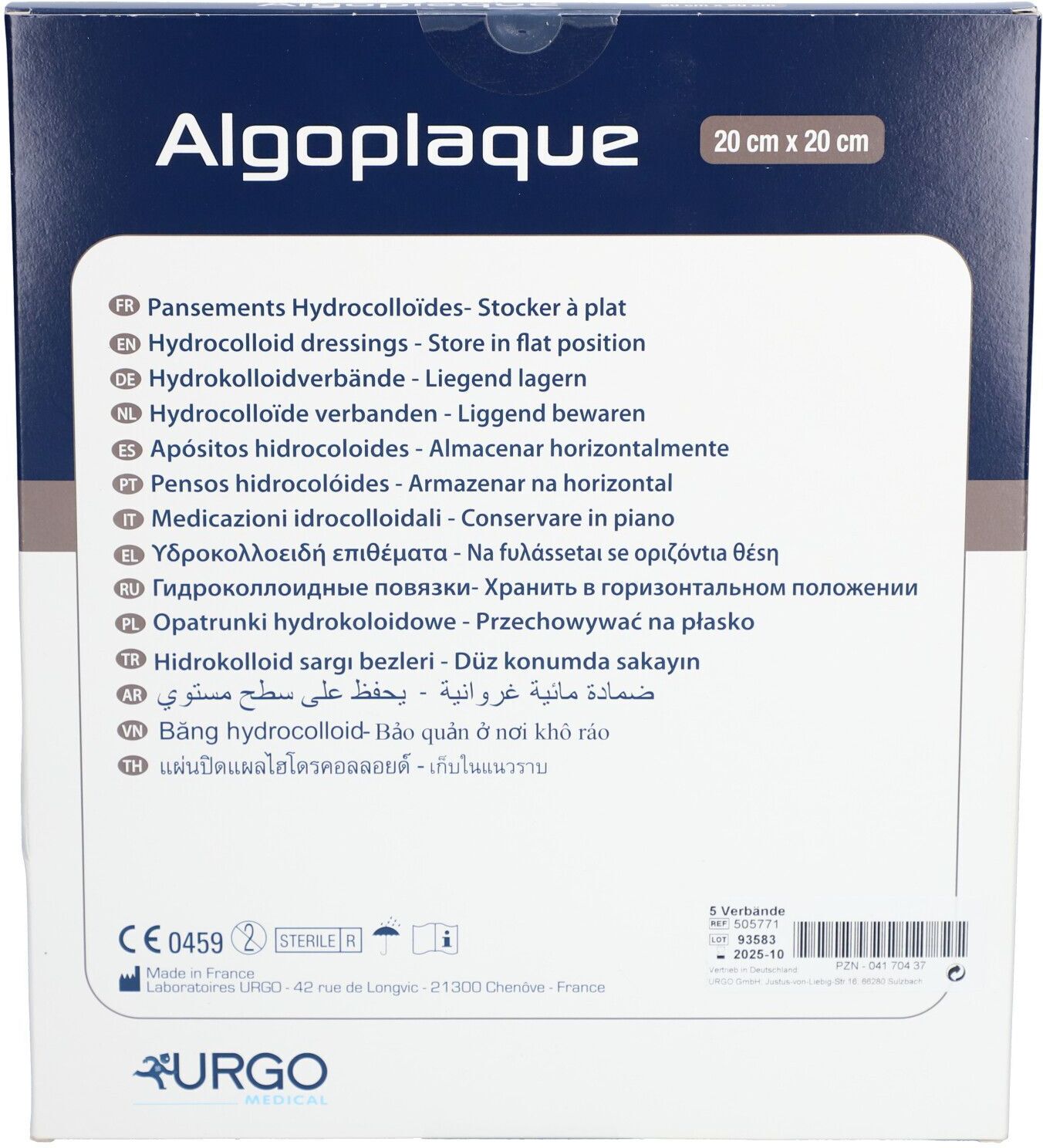 URGO Algoplaque 20x20 cm flexib.Hydrokolloidverb. 5 St Verband