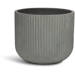 Linea Betontopf mit geriffelter Oberfläche Ø 37 cm, Höhe 30 cm grau