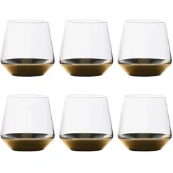 Intirilife Trinkglas Set 350 ml, Trinkgläser, Gold, Transparent