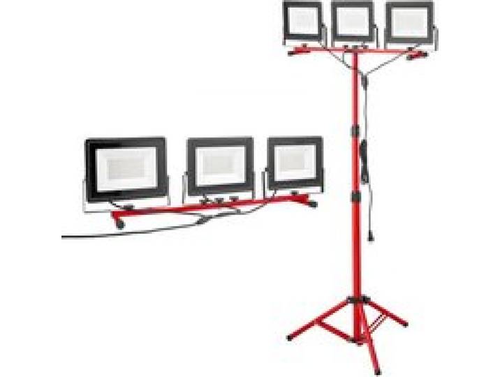 VEVOR Projecteur LED sur trépied, 21000 LM, lampe de travail LED portable à trois têtes avec interrupteur individuel et cordon d'alimentation de 3,3 m, étanchéité IP65, pour chantiers de construction