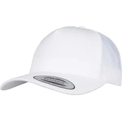 FLEXFIT Unisex 5-Panel Retro Trucker Kappe Netz Cap 6506 white one size