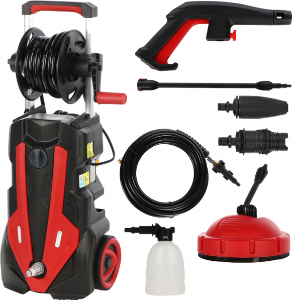 GeoTech Jetty 165 - Hochdruckreiniger + Kit Terrassenreiniger und Schlauchreinigung - 165 bar - 450 l/h