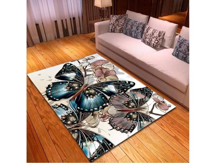Tapis Salon Papillon De Rêve Impression 3D - Antidérapant - 100x150cm - Multicolore