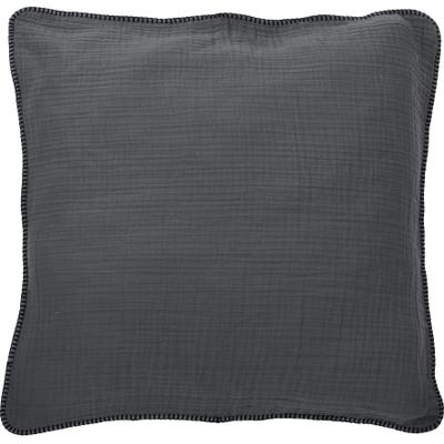Dekokissen DONE. "Nayla", grau (anthrazit, unifarben), B:80cm L:80cm, Baumwolle, Dekokissen_Sitzkissen_Kissenhüllen, unifarben, Reißverschluss, Kissenhüle ohne Füllung, 1 Stück