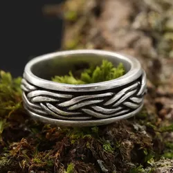 Drachensilber Spinner Ring Silber drehbarer Innen Ring 925 Silber 72 - Silber