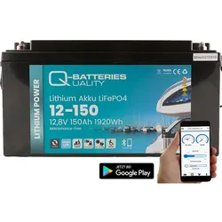 Quality-Batteries LiFePO4 Akku 12,8V 150Ah mit Bluetooth & Heizung – Lithium Batterie 150Ah