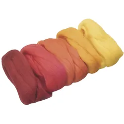 3x Heyda Merino-Wolle Mix, Garn + Wolle, Gelb, Orange, Rot