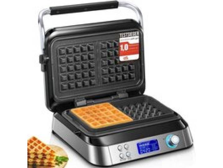 Gaufrier Gaufre Belge Gaufrier Double Intelligent Pro Avec Affichage Led 2 Tranches 5 Programmes Différents 7 Niveaux De[PE539]