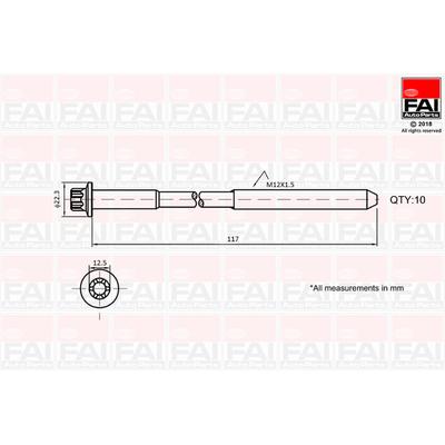 FAI AUTOPARTS Zylinderkopfschraubensatz b1018 für RENAULT