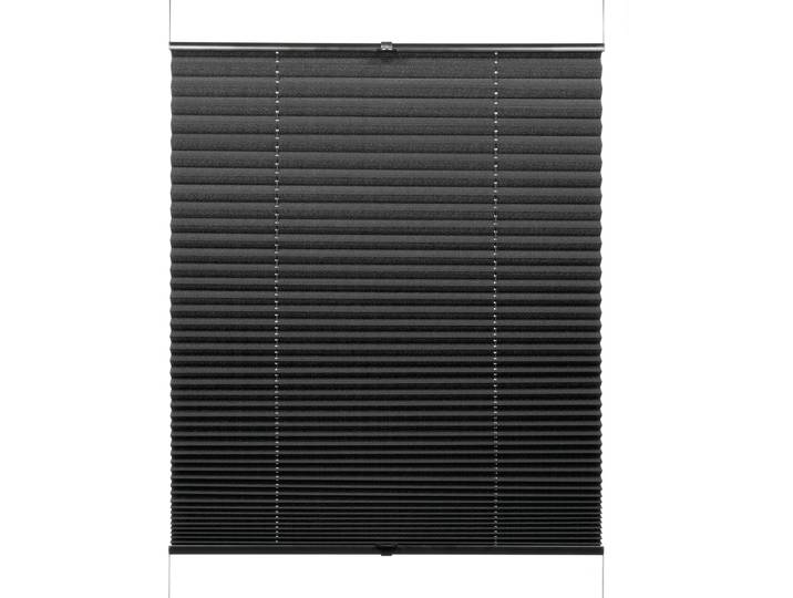 Plissee GARDINIA schwarz , schwarz, B:80cm H:210cm, Obermaterial: 100% Polyester, Plissees, Plissee, verschraubt, dezenter Abdeckleiste gegen Staubschutz