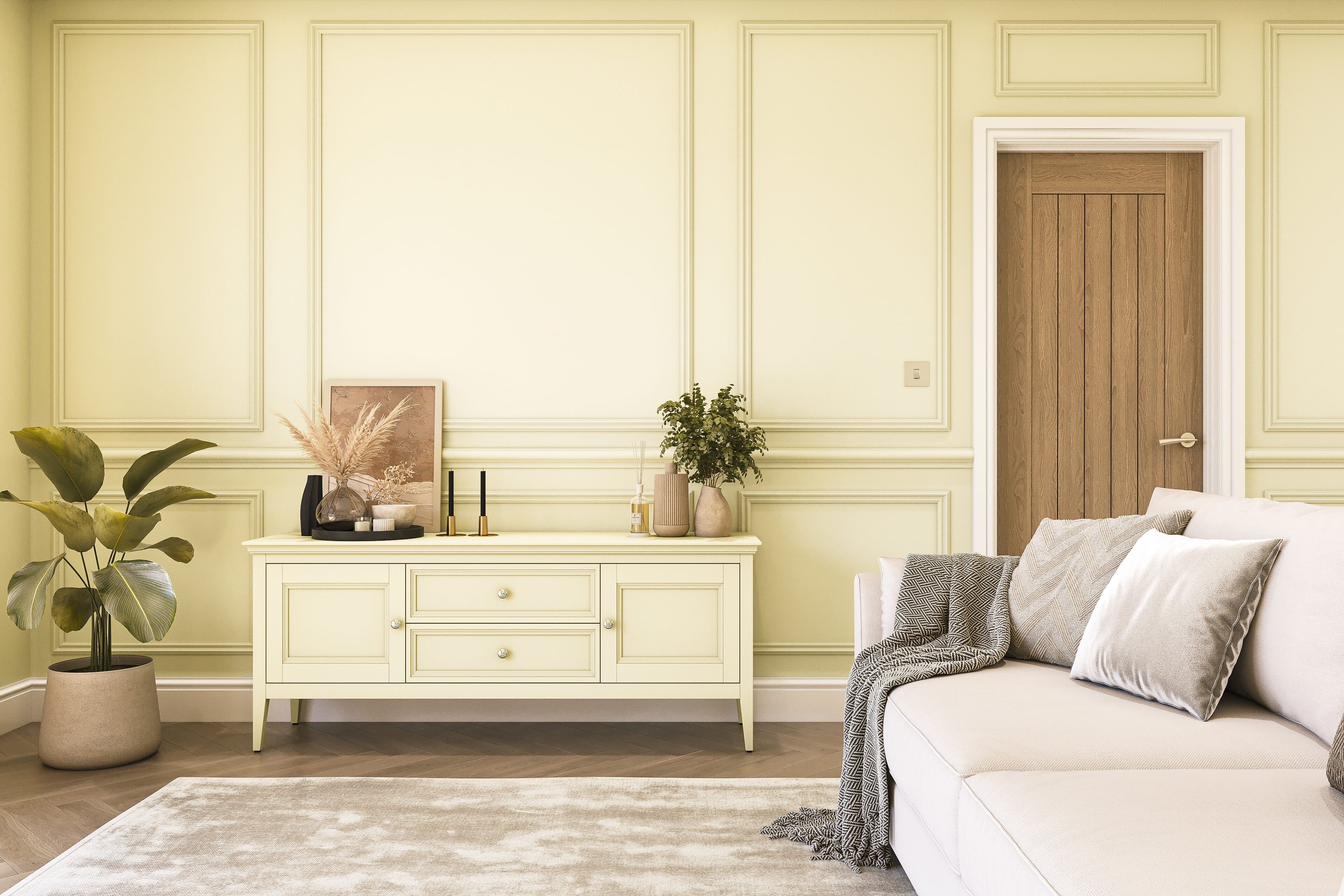 Hemway Chalk Based Furniture Paint   Lemon Chiffon   Shabby Chic   Chalky Matt Finish - Lemon Chiffon - 1L