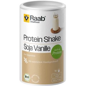 Raab-Vitalfood Proteinpulver Protein Shake, 300 g, BIO, 14 g Protein je Portion (20 g), Soja Vanille