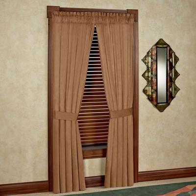 Touch of Class Camden Unlined Tailored Curtain Pair 84 x 84, 84 x 84, Camel