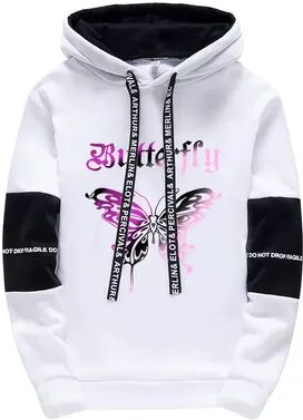 Retailers Go High Grade Korean Style Hoodie For Women, Girls Urban Fashion Loose Coat, Letter Print Hooded Sweatshirt white Top xxxl
