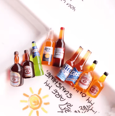 Inspire Curations Miniature Beer Glass Set (10PCS) Realistic Dollhouse Bar Cups Resin Decor random Mixed D