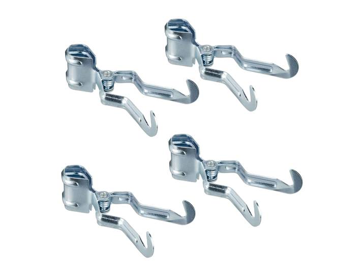 Klemmhaken Camping 4er-Set Silber