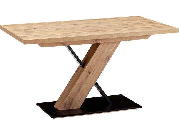 Säulen-Esstisch MASSIVLINE & MORE Kristin, Säulentisch, Küchentisch, Tisch, Esstisch , säulengestell,braun, braun, braun, B:120cm H:76cm T:80cm, Tische, Säulen-Esstisch, Platte und Bodenplatte Dekor