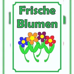 HB-Druck Verkaufsschild Schild Blumen Hochkant A2 (420x594mm)