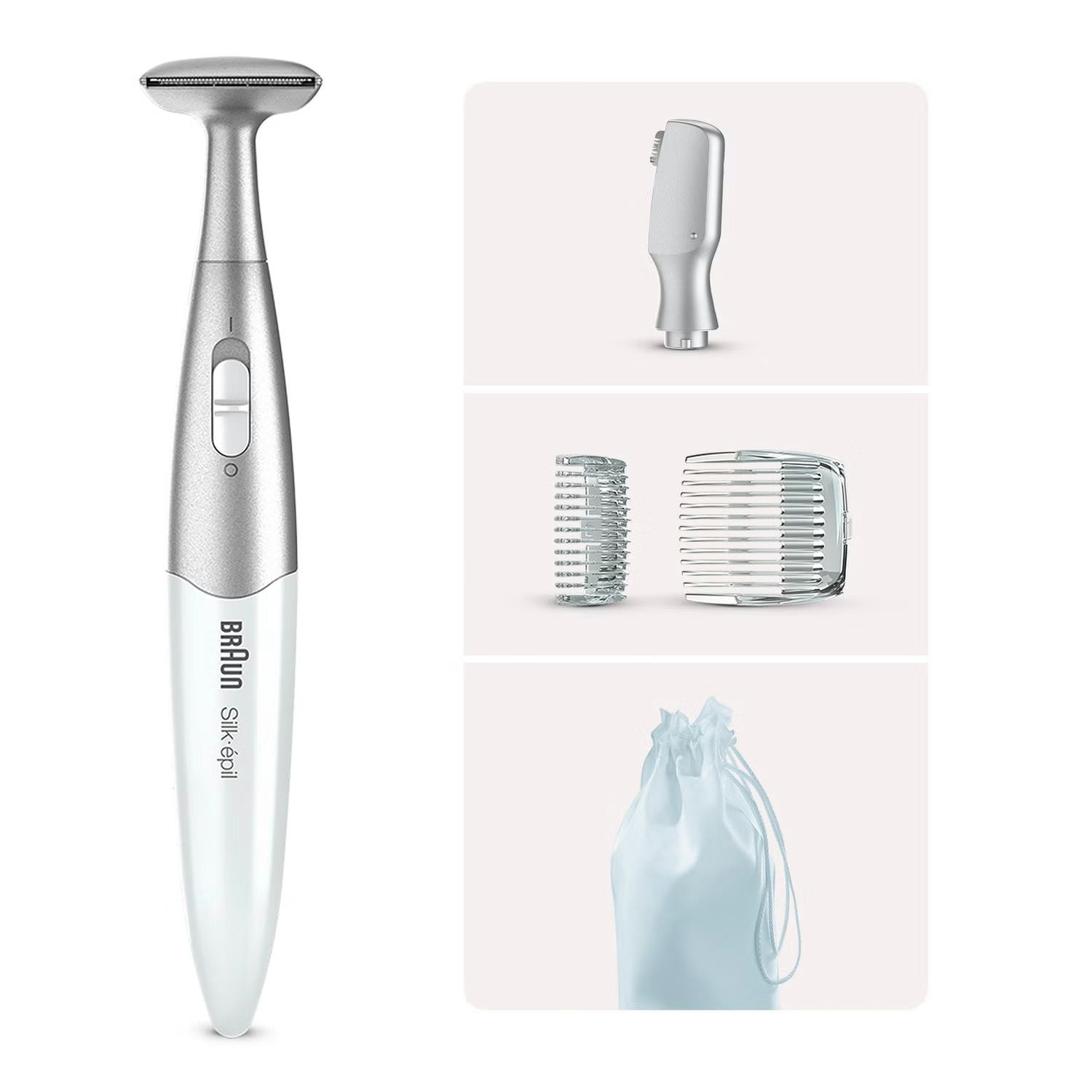 Braun FG1100 Silk-épil Bikinitrimmer Weiß Präzisionshaarentferner
