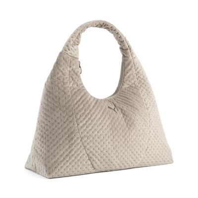 Handtasche PUMA "UP Velvet 14 l Große Prism-Bag Damen", Damen, Gr. onesize, beige (mouse gray beige), Polyester, Taschen Handtasche