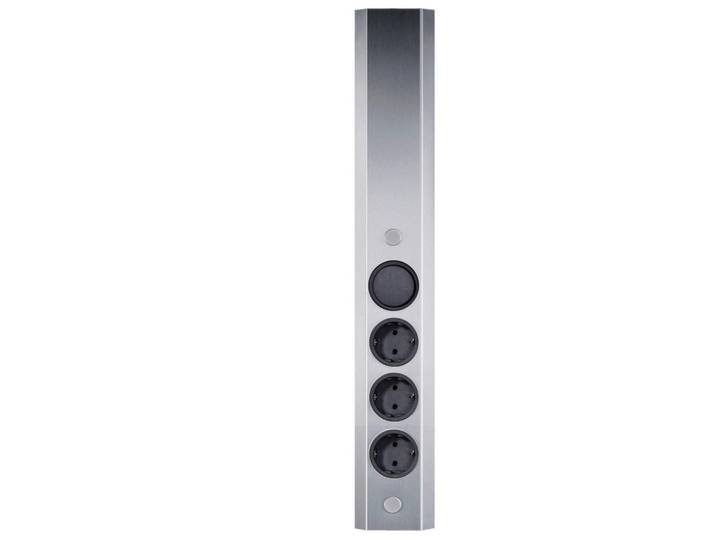 HKT Steckdosenelement, Edelstahlfarben, Metall, 8.1x46x4.5 cm, Elektrogeräte, Elektronik-Zubehör, Steckdosen & Stecker