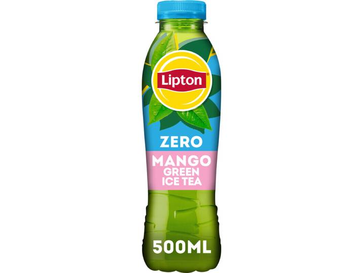 Lipton suikervrije zwarte ijsthee groene mango - 500 ml