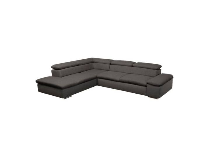 Polsteria Alcudia Ecksofa mit optionaler Schlaffunktion - Flachgewebe Euphoria 14 schlamm - manuelle Armteilverstellung &amp; manuelle Kopfteilverstellung - lin manuelle Armteilverstellung, manuelle Kopfteilverstellung, Schlaffunktion Modern