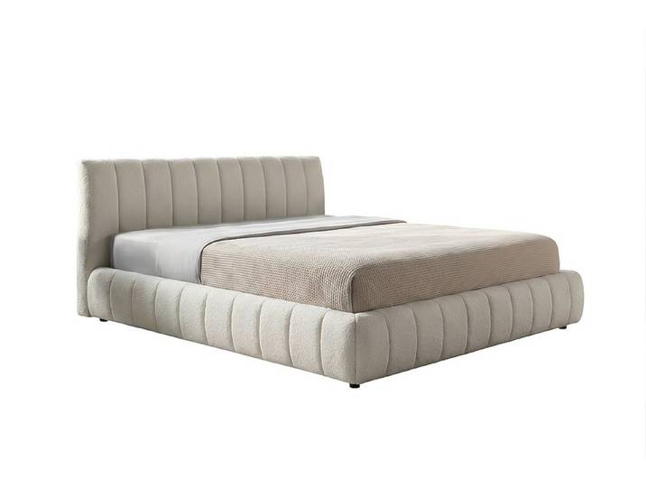 KAWOLA Polsterbett ALIOTTA Bouclé - Struktur trifft Design - Wohnlicher Look, Inklusive Lattenrost 3-fach höhenverstellbar - Komfort neu definiert