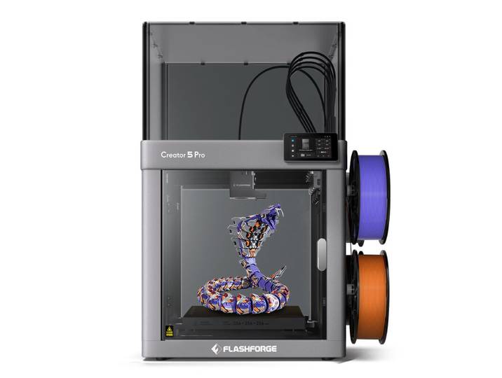 FLASHFORGE Creator 5 Pro 3D-printer met 4 printkoppen, afgedekt, meerkleurig, CoreXY, 600 mm/s hogesnelheid, 320 °C extrudertemperatuur, bouwvolume 256 x 256 x 256 mm