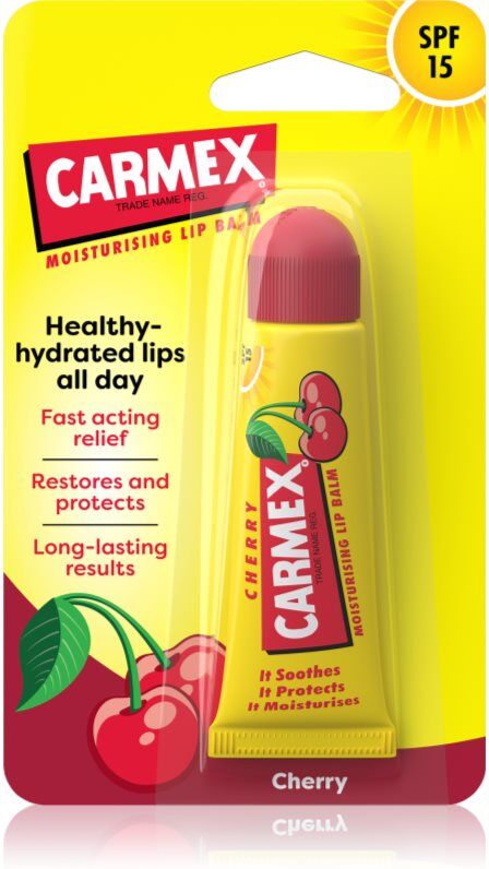 Carmex Cherry lip balm in a squeeze tube SPF 15 10 g