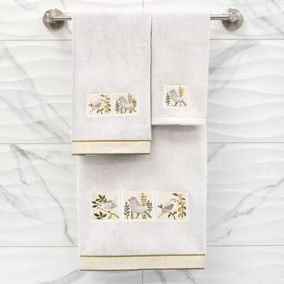 Linum Home Textiles Llc Belinda Bath Towel Set Bath Hand Fingertip, Bath Hand Fingertip, Silver
