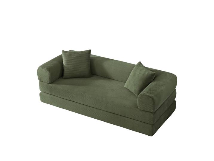 ComfortXL Schlafsofa De-34902 Tatami-Stil mit Bettfunktion Grün, 89x59x195 cm, Babymöbel & Kindermöbel, Kinderzimmer & Jugendzimmer, Schlafsofas
