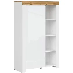 BÜCHERREGAL 1 Tür Hella Weiß und Holz