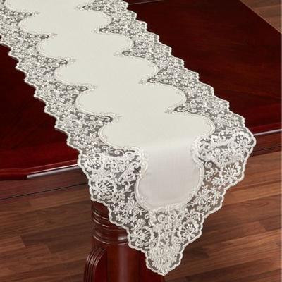 Touch of Class Evangelina Table Runner Ivory, 16 x 92, Ivory