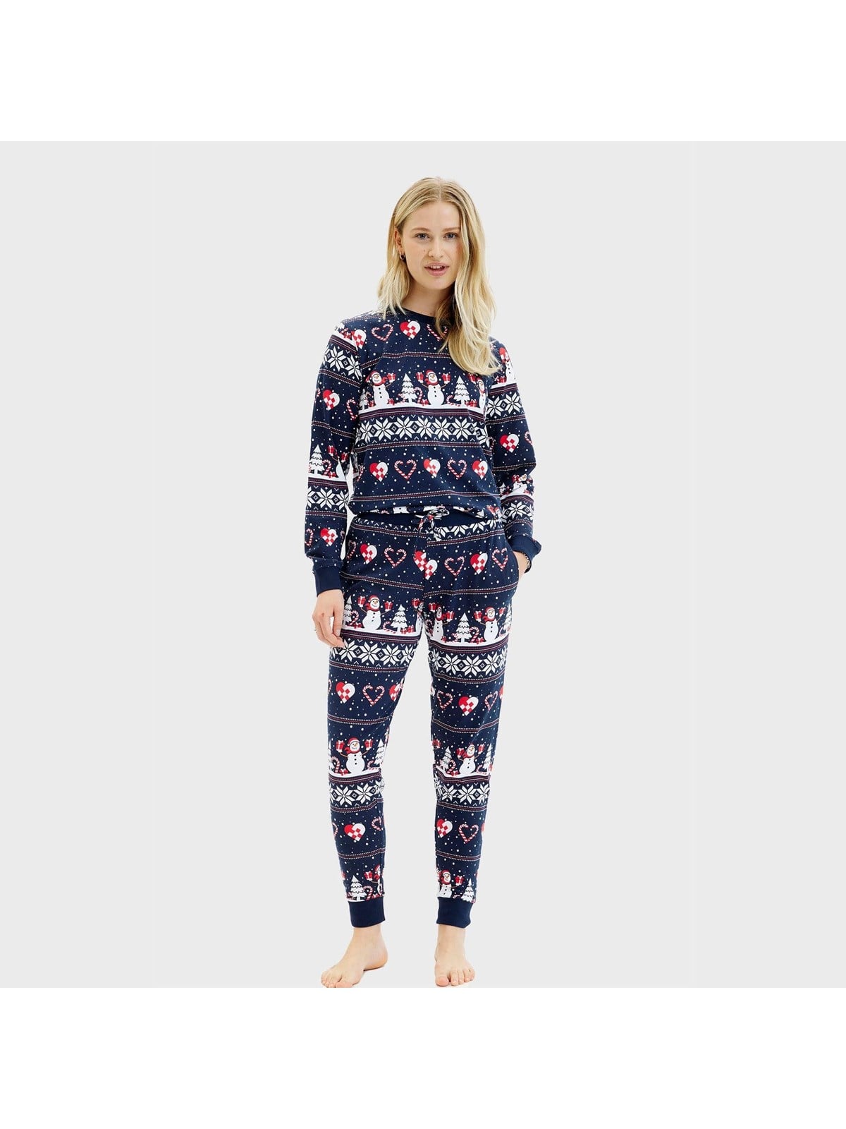 Jule-Sweaters - Christmas heart pyjamas navy - S/M