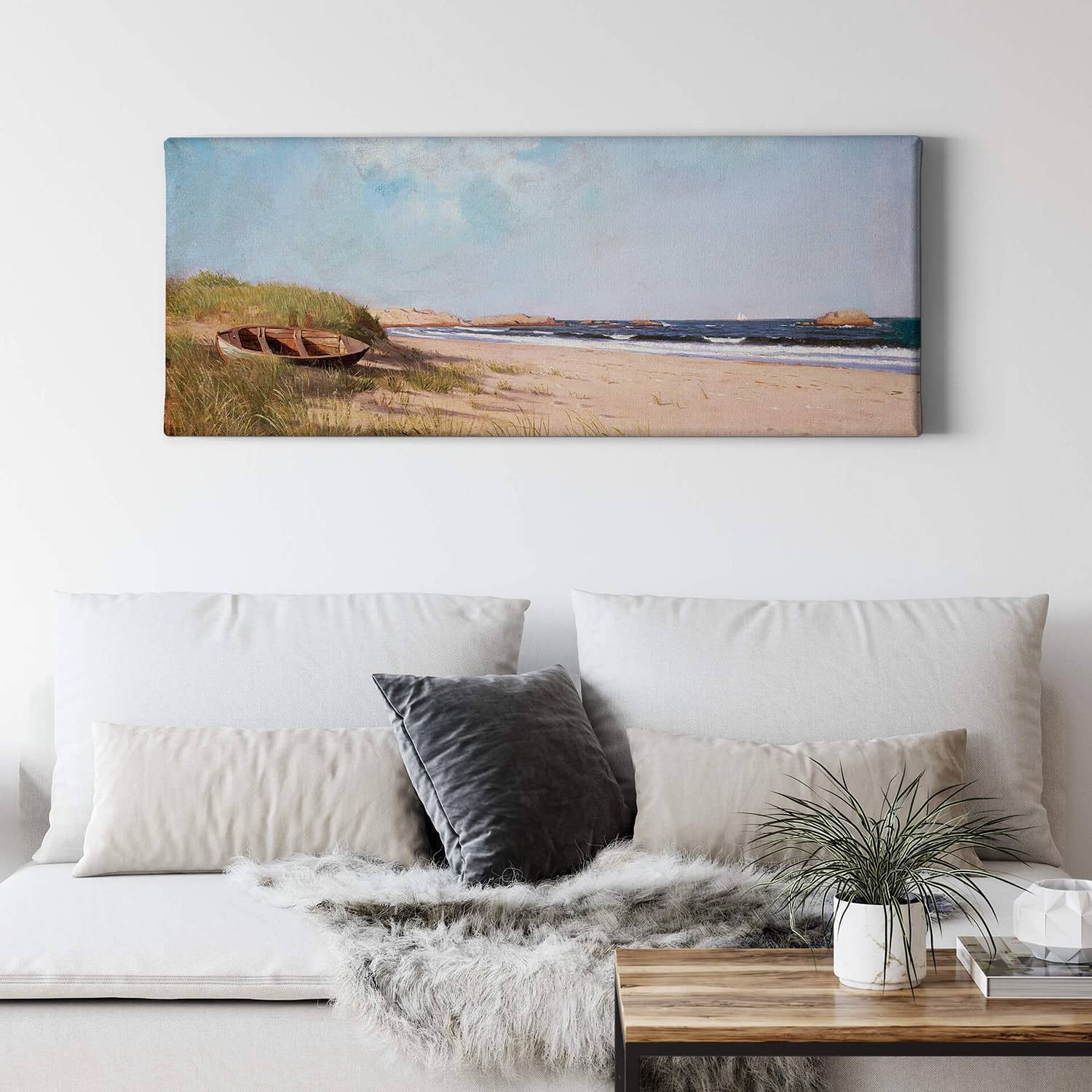 home24 Strand On the Beach wanddecoratie blauw 100 x 40 cm