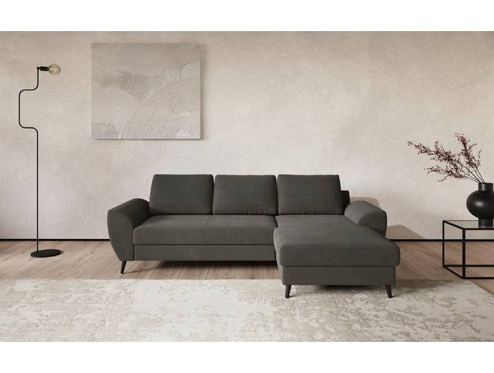 COTTA Ecksofa Terra L-Form, B: 255cm, Top Sitzkomfort durch Wellenunterfederung und, PUR-Schaum, optional mit Schlaffunktion, Liegefläche: 200x137cm