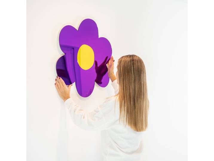 Décoration murale en acrylique avec fleurs, décoration de printemps, décoration de chambre d'enfant, miroir coloré, fleurs mignonnes, décoration murale de chambre
