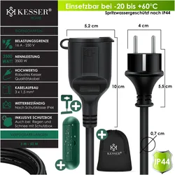 Kesser, Verlängerungskabel, Verlängerungskabel mit Schutzkappe Outdoor für Innenbereich (40 m)
