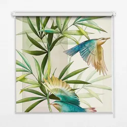 INNENROLLO - Fensterrollo - Rollo - 100x180 cm - Vögel im Laub