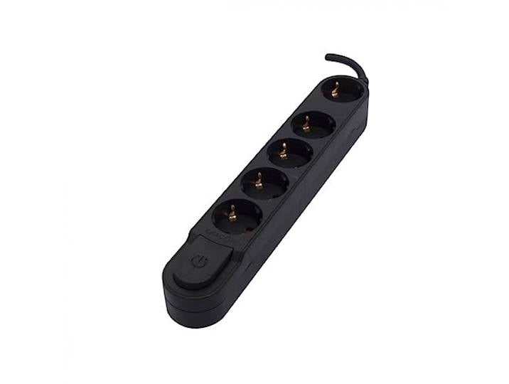 Bloc Design 5x16A avec interrupteur -1\,5 m - Noir (SCH)