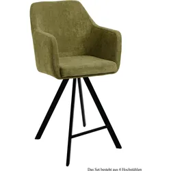 THEKENSTUHL (4er-Set) Delilah 57x104x60 Schwarz/Olivgrün
