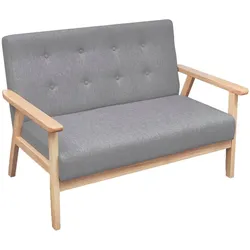 vidaXL Sofa-Set 2-tlg. Stoff Hellgrau