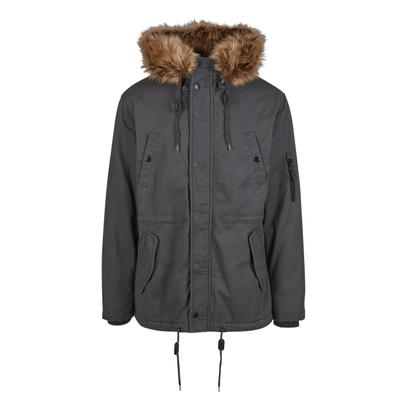 Wintermantel BRANDIT "Brandit Brandit Men Fish Tail Parka", Herren, Gr. M, antracite, 100% Baumwolle, Mäntel Wintermantel
