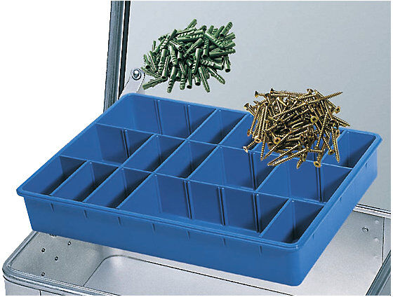 Kleinteilekasten, mit 21 steckbaren Teilern, BxTxH 430 x 330 x 60 mm ZARGES